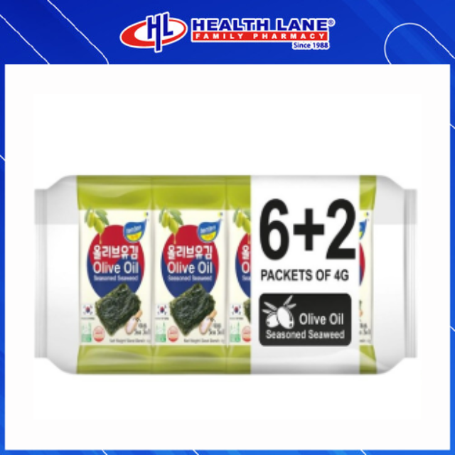 TENTEN OLIVE OIL SEASONED SEAWEED 4G X 6+2 PACK